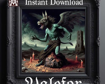 Démon Valefor imprimable Dark Art Ars Goetia Grimoire. Description du sceau pages pdf invocation de la conjuration. Démonologie Mithologie antique occulte