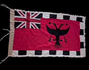 Bandera vintage de Asafo: aplique Fante cosido a mano para colgar en la pared