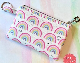 Rainbow Zipper Pouch Mini Bag - Gift Bag - Custom Made - Rainbow print options