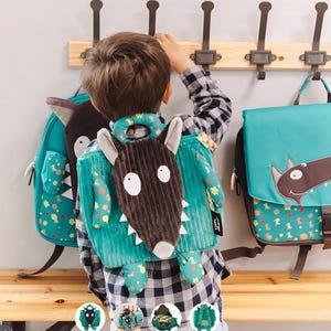 sac à dos  personnalisé enfant /  doudou personnalisé enfant /  les déglingos/ broderie /sac ecole/sac  loup