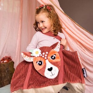 sac à dos  personnalisé enfant /  doudou personnalisé enfant /  les déglingos/ broderie /sac ecole/sac  biche