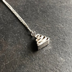 Silver origami Christmas tree pendant, hand folded