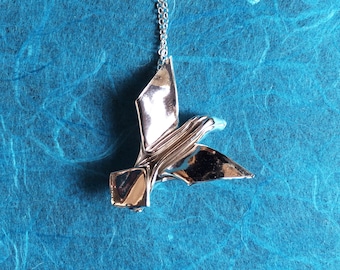 Silver Origami Dove Pendant