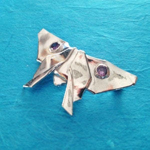 Silver Origami Butterfly Brooch &quot;Dolce&quot;, number two in Concerto Series, OOAK