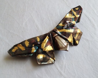 Silver Origami Butterfly Brooch "Gavotte", number seven in Concerto Series, OOAK