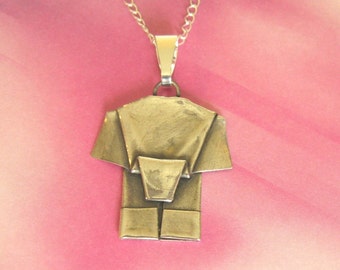 Silver Origami Elephant Pendant Hand Folded Fine Silver