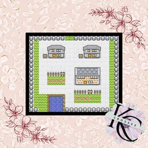 Pokemon Kanto Region Pallet Town Map Cross Stitch Pattern