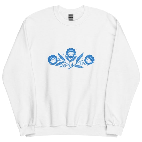 Corningware Cuties | Unisex Sweatshirt | Vintage Collector Anthropomorphic Pyrex Jadeite Flower Face Girl