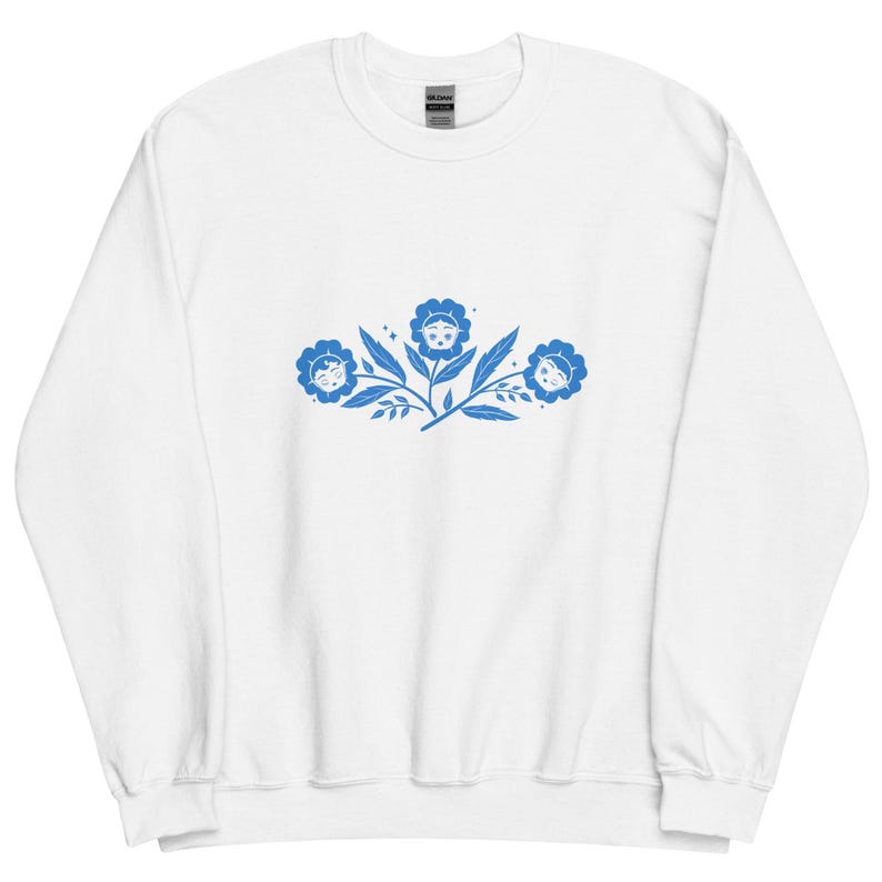 Corningware Cuties | Unisex Sweatshirt | Vintage Collector Anthropomorphic Pyrex Jadeite Flower Face Girl