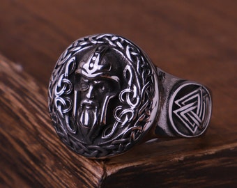 Viking Aoding Keltische titanium stalen ring Noordse Rune