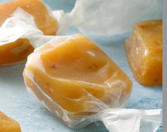 Carmel Knowledge soft, buttery gourmet sea salt caramel. Quarter pound