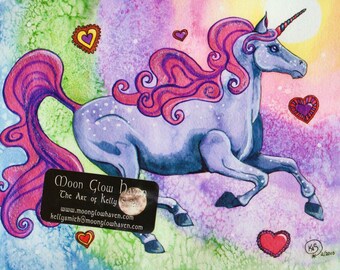 Whimsical Unicorn Print, Fantasy Wall Art, Mythical Creature