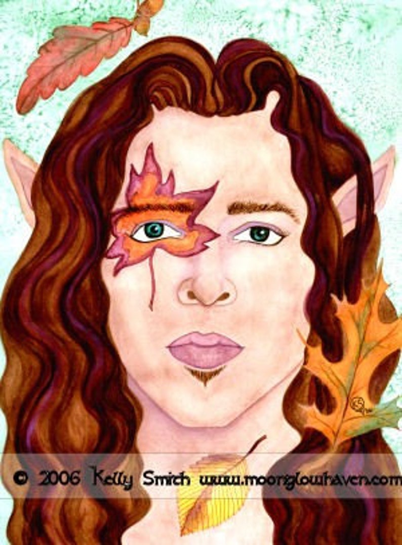 Sexy Male Portraits, Original Watercolor Painting, Original Art, Fantasy Artwork, Fairy Painting, Male Art, Gay Male Art, Gay Gifts, Gay Art image 1