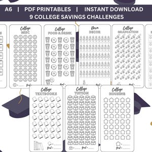 College Savings Challenge | Savings Tracker | Digital Download PDF | Sinking Funds | A6 | Printable | Sinking Funds