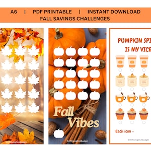A6 Fall Savings Challenge | Printable PDF Download | Low Income | Cash Envelopes | Mini Mondays