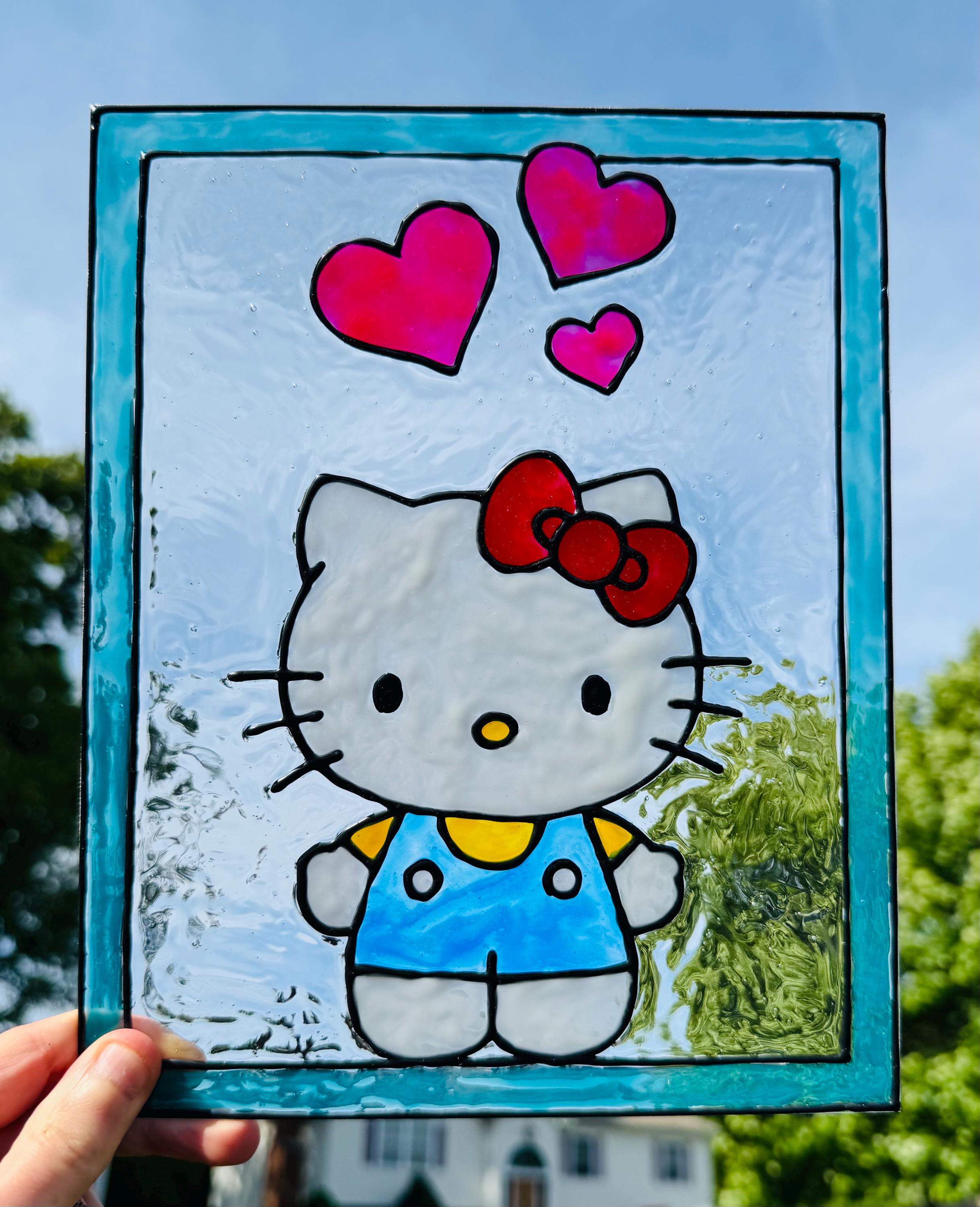 Hello Kitty - Sanrio - Cartoon - 8x10 Acrylic Faux Stained Glass 