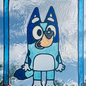 Bluey - Kids Cartoon - 8 x 10 Acrylic Faux Stained Glass Window/Wall Art and Decor