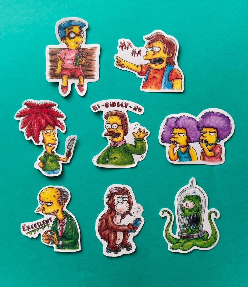 Sideshow Sticker Active Simpsons Sticker Collection (springfield Edition) Featuring Millhouse ...
