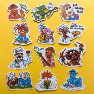 Muppets Sticker Collection featuring Kermit the Frog, Fozzie Bear, Miss Piggy, Gonzo, PizzeRizzo, and more!