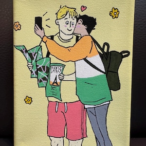 Heartstopper - Nick and Charlie - Acrylic Painting on 5x7 Canvas