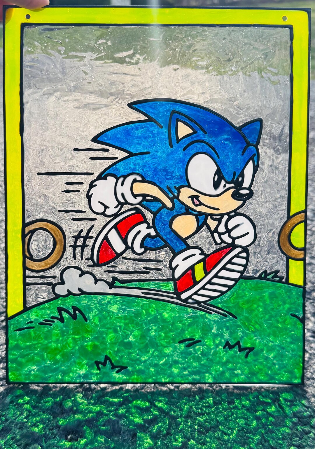 Sonic the Hedgehog With Rings - Green Hill Zone - Retro Gaming - 8x10 ...