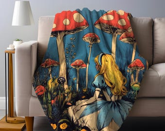 Alice in Wonderland Plush Blanket: Whimsical Storybook Design
