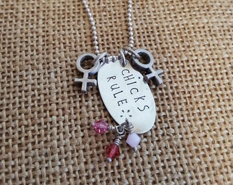 Sterling Silver Venus Female Charm - hand stamped necklace