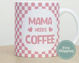 Checkerboard Coffee Mug Gift Idea Mom Birthday Funny Mug Idea Friend Coffee Lover Gift For Her Under 15 Dollar Mothers Day Ceramic Mug