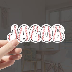 Custom Baseball Sticker Waterproof Custom Sticker Baseball Gift Personalized Sport Sticker Baseball Gift Name Sticker Water Bottle Sticker