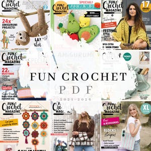 Colección de revistas de ganchillo divertidas 2021–2026 en PDF / Paquete de revistas de ganchillo / Amigurumi, cuadrados de la abuela, mantas y bolsos / Descarga digital