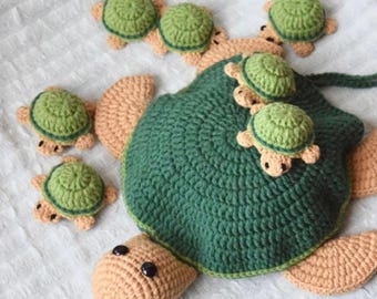 Small Turtle Crochet Pattern PDF | Amigurumi Turtle Shell & Belly | Easy Beginner-Friendly Digital Download
