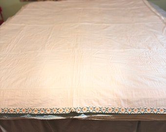 Jaren 1940 antieke mandquilt, handgemaakt, gestikt, zomerquilt