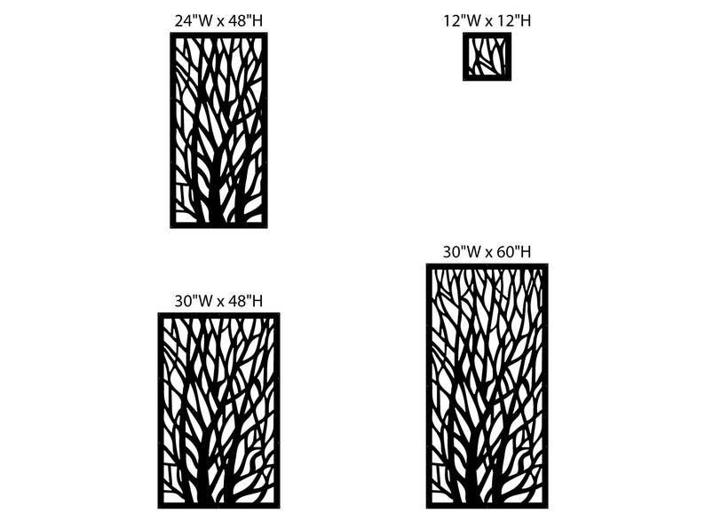 Luxury Tree Branch Privacy Panel, Designer Garden Metal Screen ...