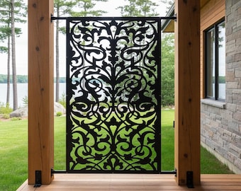 Mid Century Modern Metal Wall Art, Indoor Outdoor Garden Panel, Decorative Fence Feature