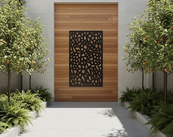 Sculptural Geometric Privacy Panel, Modern Aluminum Outdoor Screen, Designer Fence Divider