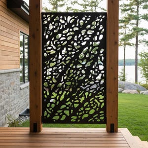 Interlocking Geometric Privacy Screen, Modern Aluminum Garden Panel, Contemporary Fence Art