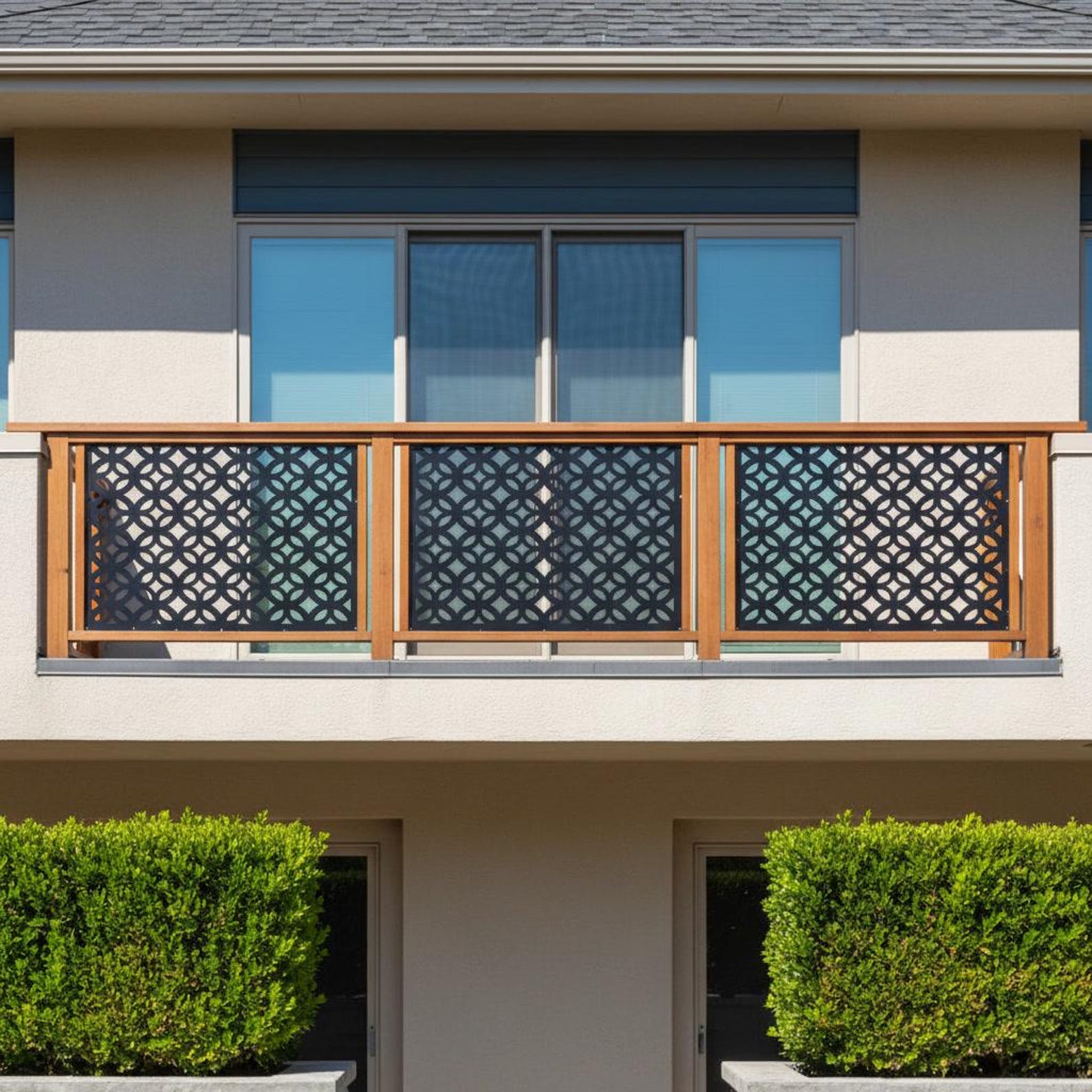 Tabor Screen Railing Insert Geometric Modern Railing Panel, Metal Privacy Insert for Deck and Porch ...