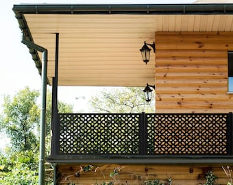 Minimal Abstract Aluminum Privacy Wall Panel, Modern Geometric Garden Screen, Outdoor Divider