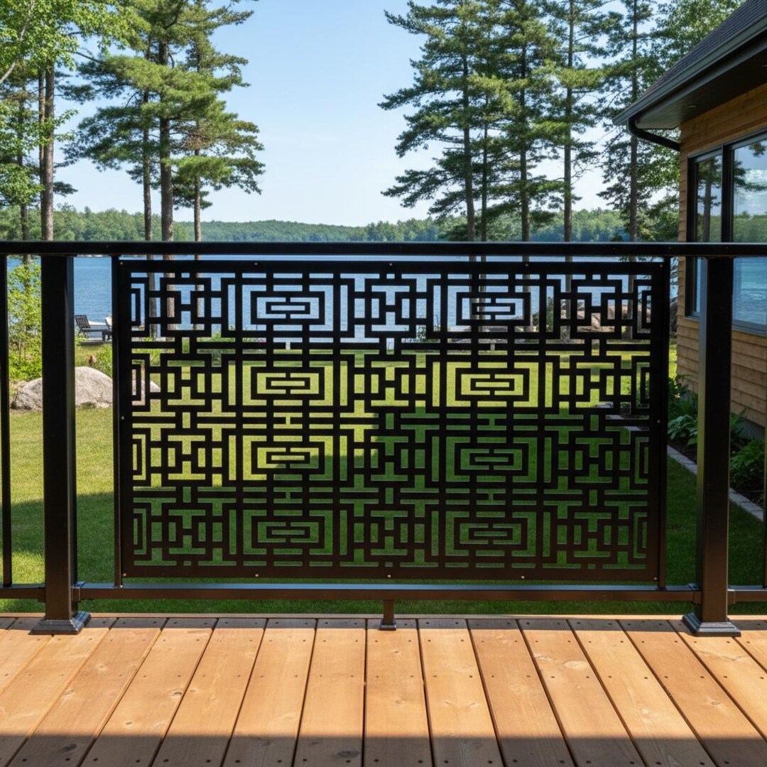 Tabor Screen Railing Insert Modern Railing Insert Panel, Aluminum Guard Screen, Balcony & Porch ...