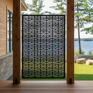 Modern Abstract Privacy Panel, Aluminum Outdoor Screen, Contemporary Garden Fence Divider
