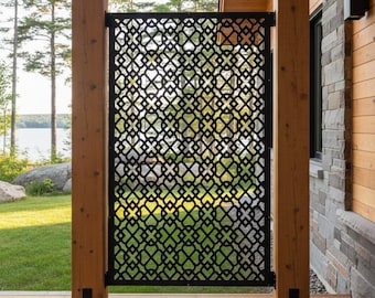 Luxury Clover Leaf Privacy Panel, Designer Aluminum Garden Screen, Modern Fence Art