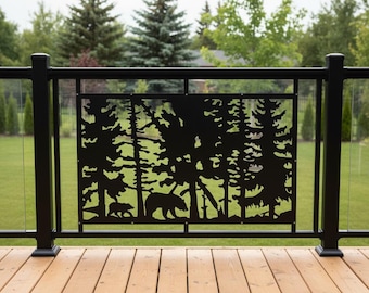 Mother Bear and Cub Metal Art, Rustic Cabin Decor, Privacy Screen
