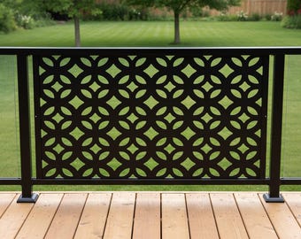 Geometric Modern Privacy Screen, Metal Garden Panel, Backyard Privacy Art