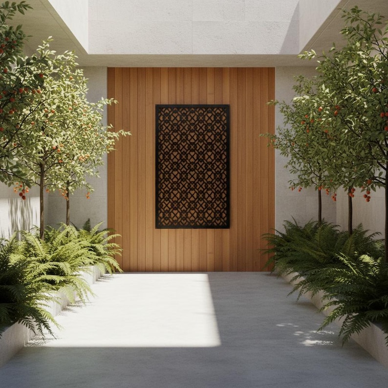 Luxury Clover Leaf Privacy Panel, Designer Aluminum Garden Screen ...