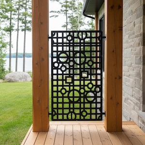 Bold Abstract Aluminum Privacy Panel, Modern Backyard Screen, Artistic Fence Feature