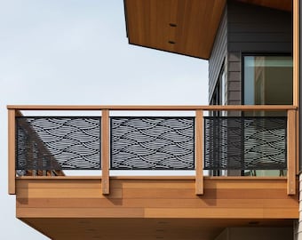 Modern Aluminum Stair Railing Panel, Decorative Metal Screen Insert