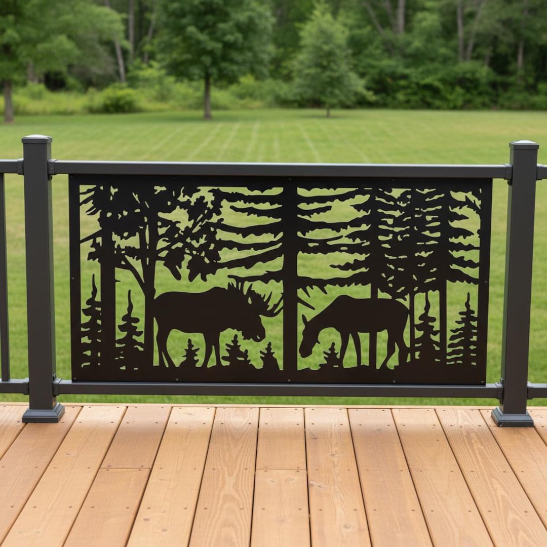 Loon Railing Inserts Moose Railing Panel, Rustic Cabin Stair Insert, Wildlife Aluminum Guard ...