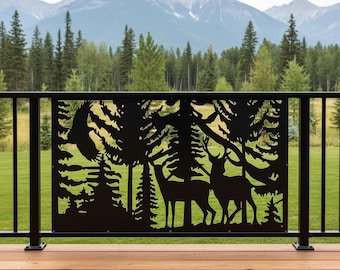 Deer Privacy Screen, Rustic Aluminum Wildlife Fence Insert