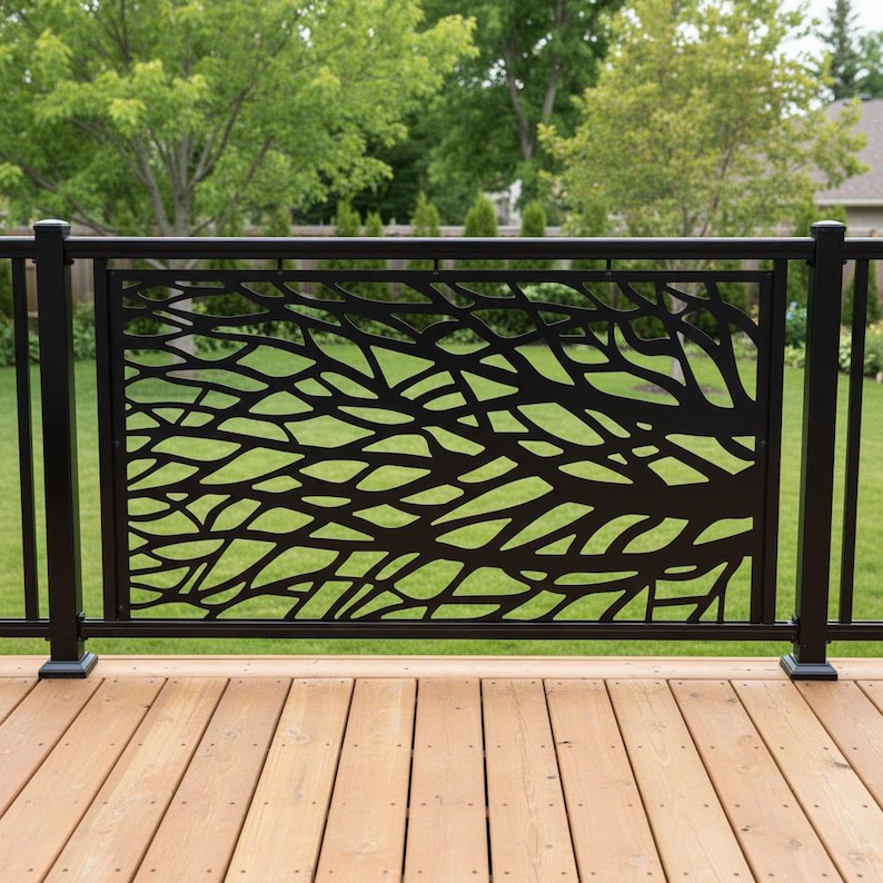 Tree Branch Stair Railing Panel, Metal Staircase Privacy Insert, Nature ...