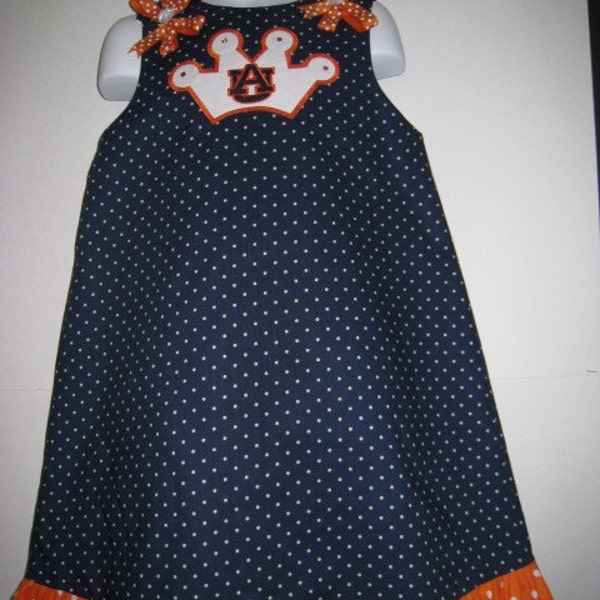 Auburn Princess Girl Game Day Dress